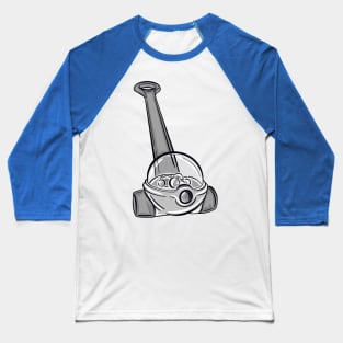 Black And White Corn Popper With Blue Background Baseball T-Shirt